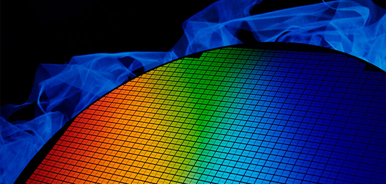 Silicon wafer coated with plasma-resistant fluoroelastomers.