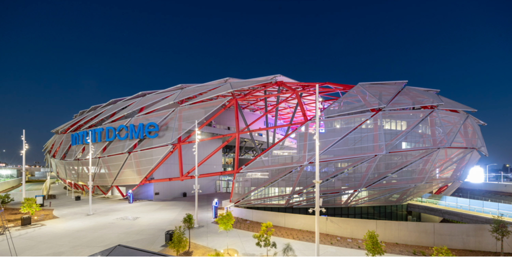 ETFE roofing applied to Intuit Dome.